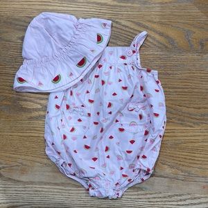 Infant romper outfit with hat